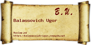 Balassovich Ugor névjegykártya